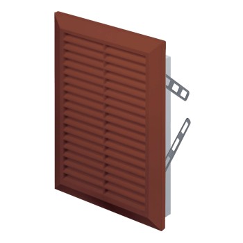 Kratka wentylacyjna 14x21 brązowa skośna Classic T26br