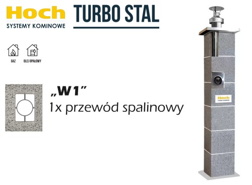Komin systemowy HOCH Turbo Stal W1 fi 80 9,66 m