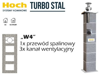 Komin systemowy HOCH Turbo Stal W4 fi 80 4,66 m 