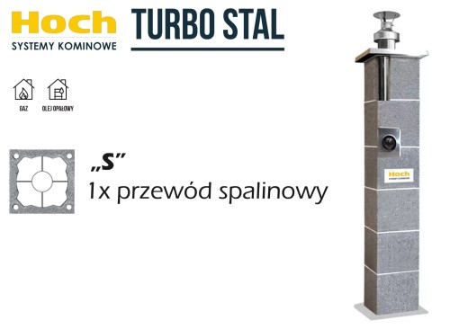 Komin systemowy HOCH Turbo Stal S fi 125 7 m