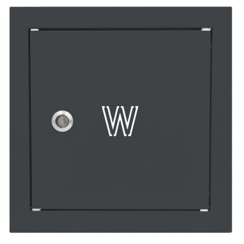 Drzwiczki rewizyjne na zawór wody 30x30 grafit z literą "W" metalowe