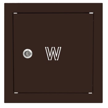 Drzwiczki rewizyjne na zawór wody 30x30 brązowe z literą "W" metalowe