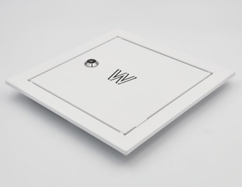 Drzwiczki rewizyjne na zawór wody 25x25 beżowe z literą "W" metalowe