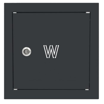 Drzwiczki rewizyjne na zawór wody 25x25 antracyt mat z literą "W" metalowe 