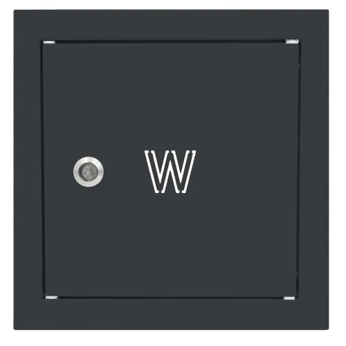 Drzwiczki rewizyjne na zawór wody 25x25 antracyt mat z literą "W" metalowe