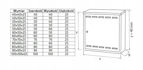 Szafka gazowa 40x80x25 biała bez pleców z dnem