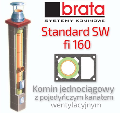 Komin ceramiczny BRATA STANDARD SW fi 160 9 mb 