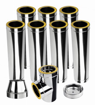 Komin izolowany dwuścienny KDI fi 120 7mb kwasoodporny 