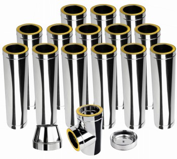 Komin izolowany dwuścienny KDI fi 100 14mb kwasoodporny 