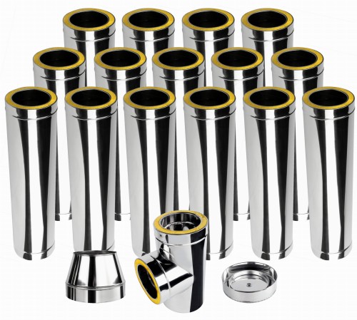 Komin izolowany dwuścienny KDI fi 120 15mb kwasoodporny