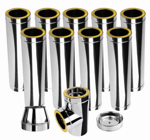 Komin izolowany dwuścienny KDI fi 400 9mb kwasoodporny