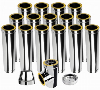 Komin izolowany dwuścienny KDI fi 500 15mb kwasoodporny