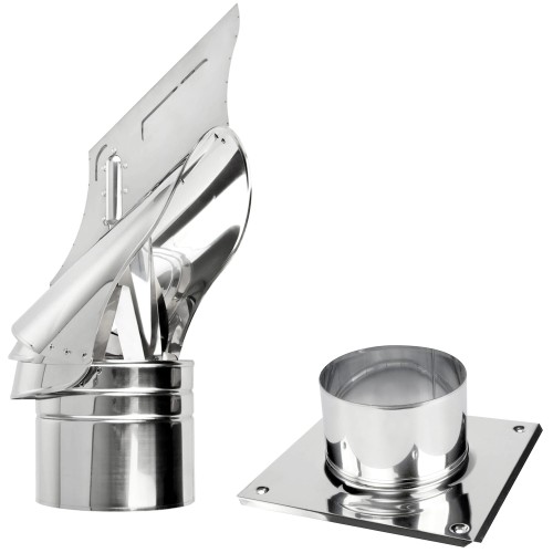 Strażak kominowy z łożyskiem fi 180 1 mm kwasoodporny z podstawą 0,6 mm