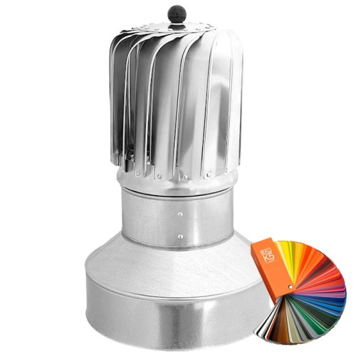 Turbowent Tulipan Darco fi 150 z podstawą zamykającą malowana RAL TU150ML-T-B-K