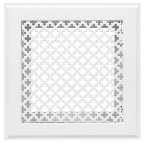 Kratka kominkowa "Koniczynka" 15x15 biała