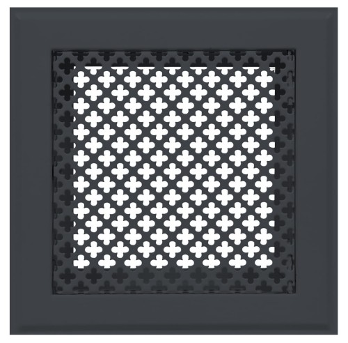 Kratka kominkowa "Koniczynka" 15x15 grafit