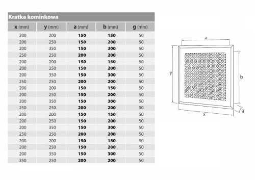 Kratka kominkowa "Koniczynka" 15x15 beżowa