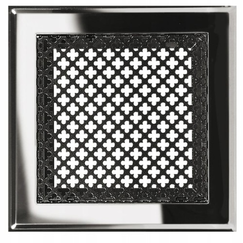 Kratka kominkowa "Koniczynka" 20x20 nierdzewna