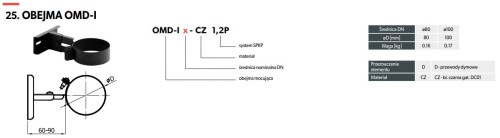 Obejma mocująca regulowana 60-90 fi 100 Darco SPKP