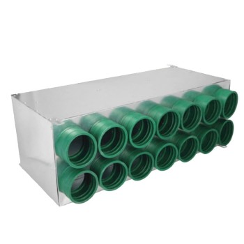 Rozdzielacz rurowy dwurzędowy czternasto-króćcowy SKGM 14x75/160