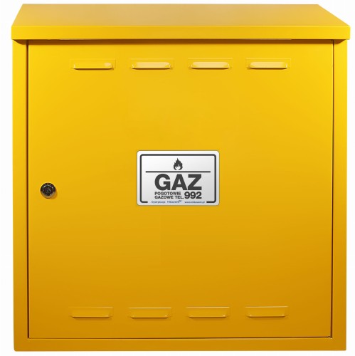 Szafka gazowa 40x60x25 żółta bez pleców z dnem