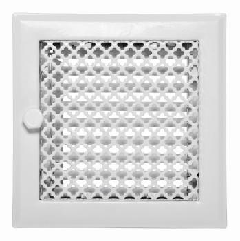 Kratka kominkowa "Koniczynka" 15x15 biała regulowana