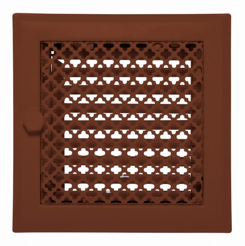 Kratka kominkowa "Koniczynka" 15x15 ceglasta regulowana