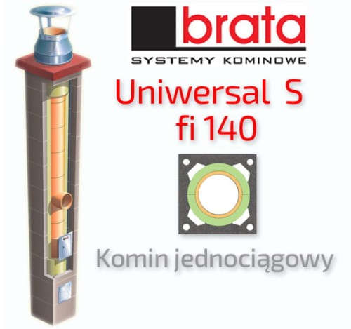 Komin ceramiczny BRATA UNIWERSAL S fi 140 13,33 m