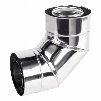 Kolano kominowe Turbo 90° fi 100/150 kwasoodporne