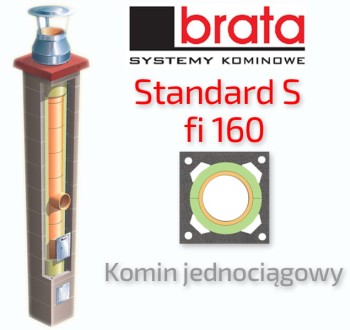Komin ceramiczny BRATA STANDARD S fi 160 14 m