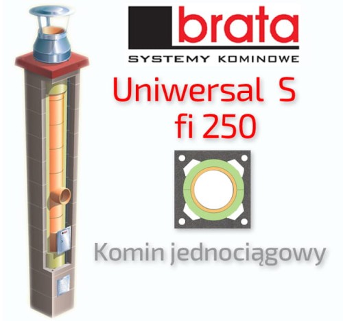 Komin ceramiczny BRATA UNIWERSAL S fi 250 8,33 m