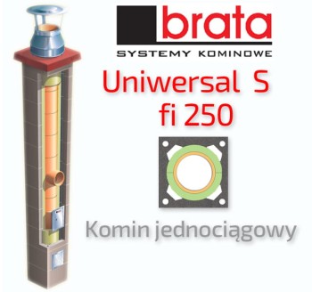 Komin ceramiczny BRATA UNIWERSAL S fi 250 8,66 m