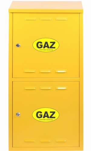 Szafka gazowa 50x100x25 żółta, podwójna, bez pleców