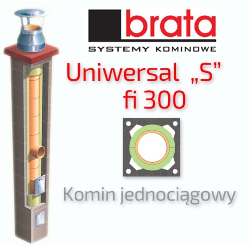 Komin ceramiczny BRATA UNIWERSAL S fi 300 14,66 m