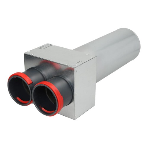 Skrzynka rozprężna przelotowa dwu-króćcowa SKPK 2x75/125 ocynkowana