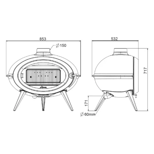 Piec wolnostojący INVICTA BRIO antracyt ref. 6481-44