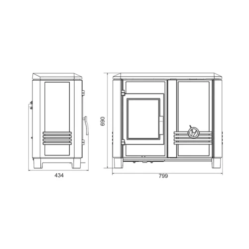 Piec wolnostojący INVICTA CAROLO-MIX antracyt ref. 6495-44