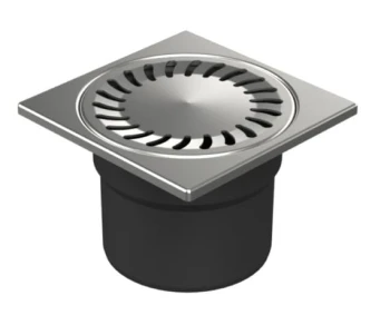Wpust podłogowy dolny fi 110 z kratka nierdzewną 15x15 Chudej 323 N