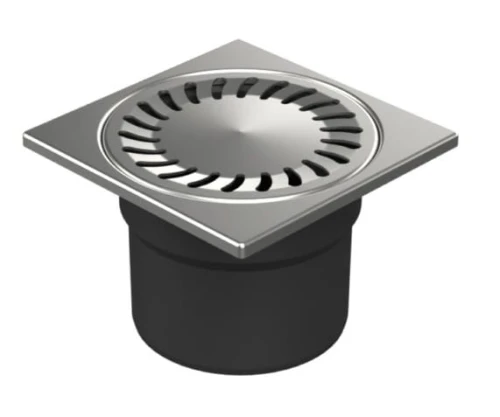 Wpust podłogowy dolny fi 110 z kratka nierdzewną 15x15 Chudej 323 N