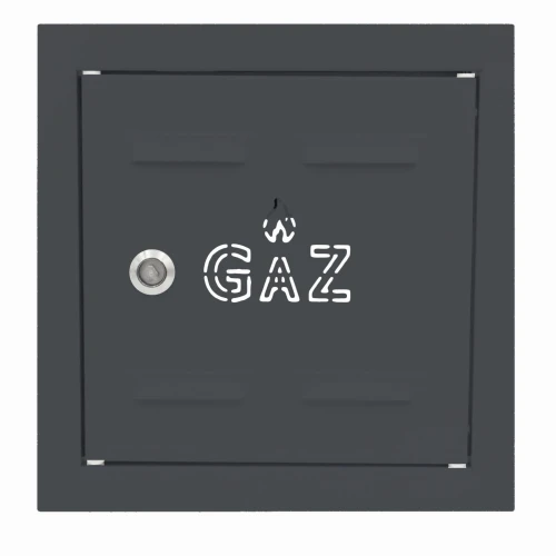 Drzwiczki gazowe 20x30 antracyt z napisem "GAZ" metalowe