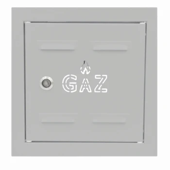 Drzwiczki gazowe 20x30 szare z napisem "GAZ" metalowe