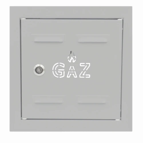 Drzwiczki gazowe 20x30 szare z napisem "GAZ" metalowe