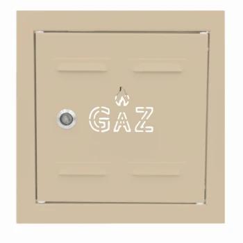 Drzwiczki gazowe 20x30 beżowe z napisem "GAZ" metalowe