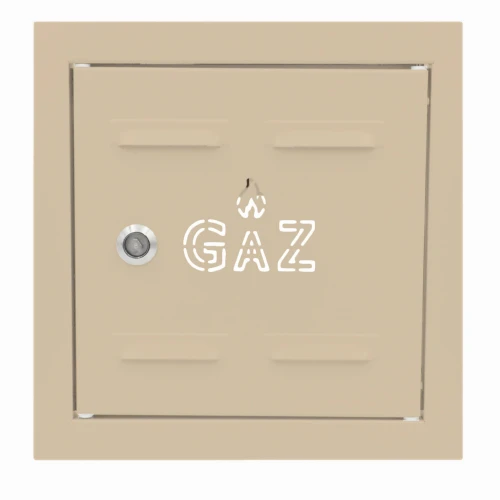 Drzwiczki gazowe 20x30 beżowe z napisem "GAZ" metalowe