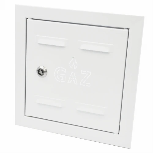 Drzwiczki gazowe 20x30 żółte z napisem "GAZ" metalowe