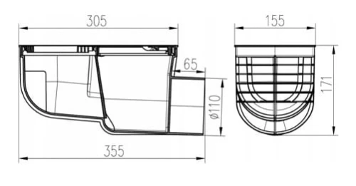 Osadnik rynnowy boczny fi 110 z redukcjami Chudej 325 D