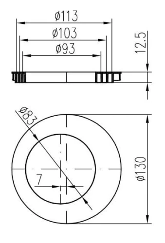 Osadnik rynnowy boczny fi 110 z pierścieniem redukcyjnym Chudej 325 G