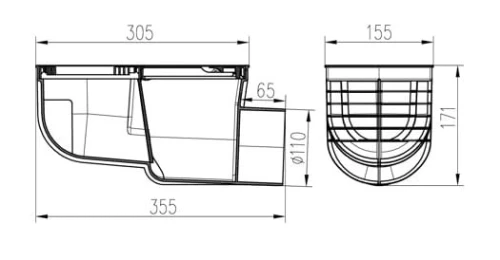 Osadnik rynnowy boczny fi 110 z pierścieniem redukcyjnym Chudej 325 G