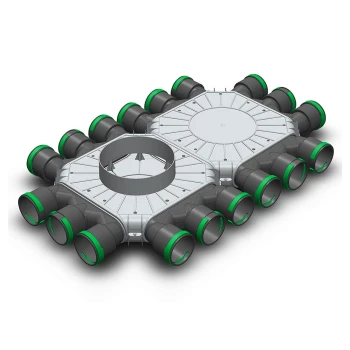 Skrzynka rozdzielcza osiemnasto-króćcowa 18x75 fi 200 TPK prawa