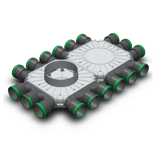 Skrzynka rozdzielcza osiemnasto-króćcowa 18x75 fi 200 TPK lewa
